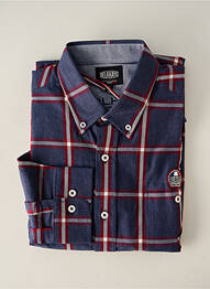 Chemise manches longues manches longues bleu DELAHAYE homme