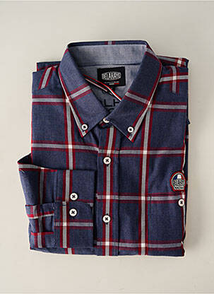 Chemise manches longues manches longues bleu DELAHAYE homme