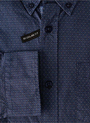 Chemise manches longues poches poitrine bleu DELAHAYE homme