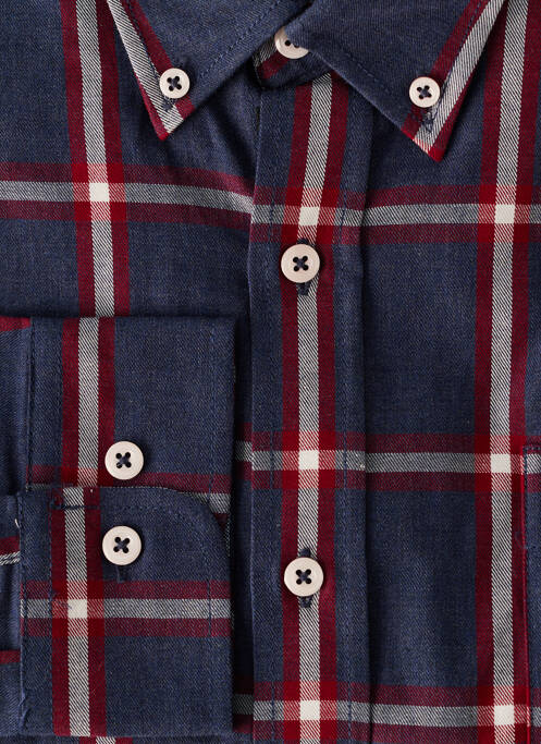 Chemise manches longues bleu DELAHAYE pour homme