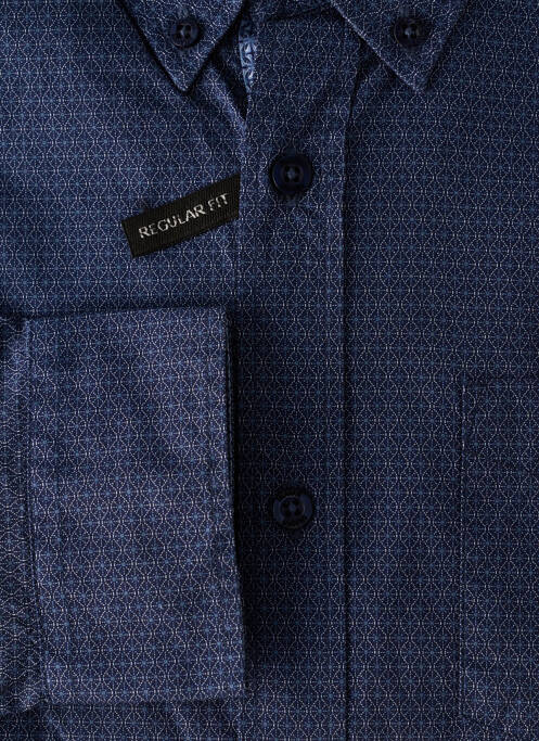 Chemise manches longues bleu DELAHAYE pour homme