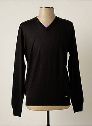 Pull col v manches longues noir DELAHAYE homme