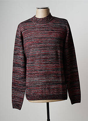 Pull stretch manches longues rouge DELAHAYE homme