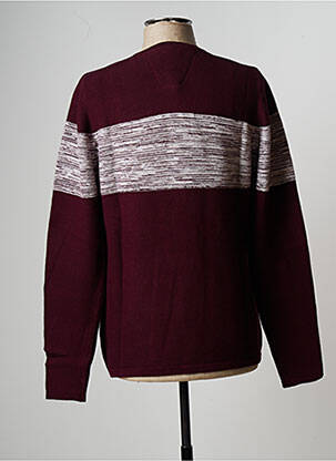 Pull stretch manches longues rouge DELAHAYE homme
