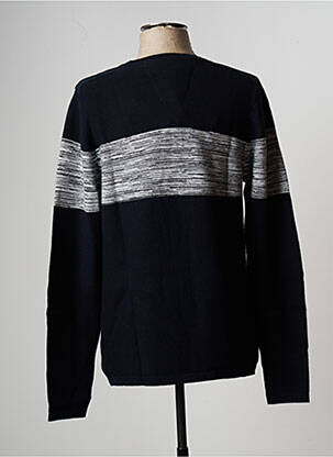 Pull stretch manches longues bleu DELAHAYE homme