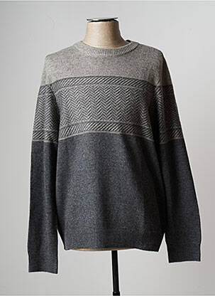 Pull stretch manches longues gris DELAHAYE homme