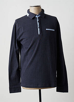 Polo manches longues manches longues bleu DELAHAYE homme