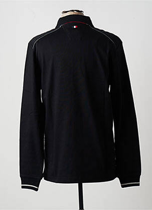 Polo broderie motifs brodés manches longues noir DELAHAYE homme