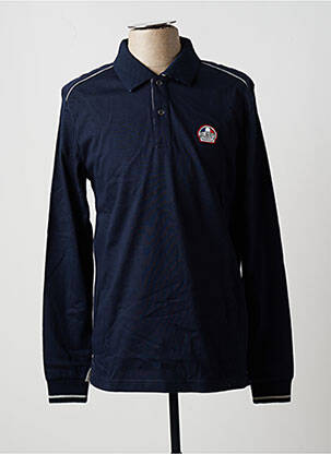 Polo manches longues manches longues bleu DELAHAYE homme