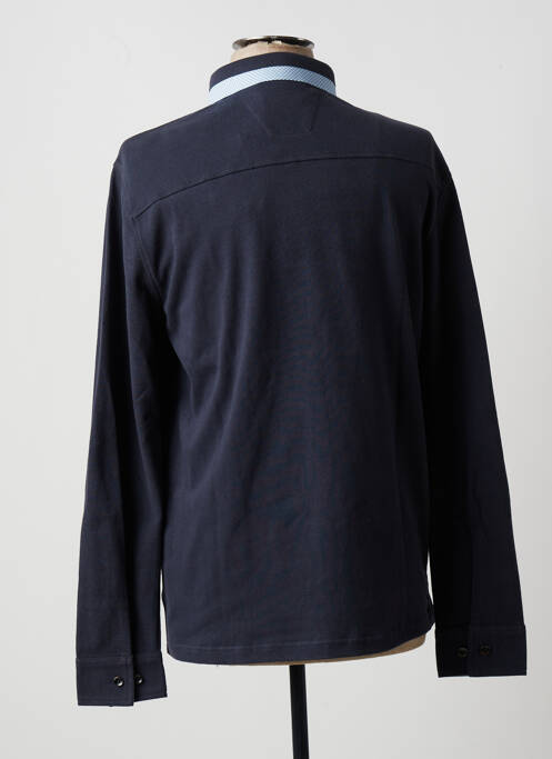 Polo manches longues manches longues bleu DELAHAYE homme