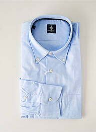Chemise manches longues poches poitrine bleu BLUSALINA homme