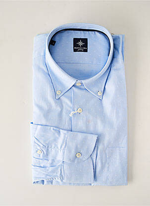 Chemise manches longues poches poitrine bleu BLUSALINA homme