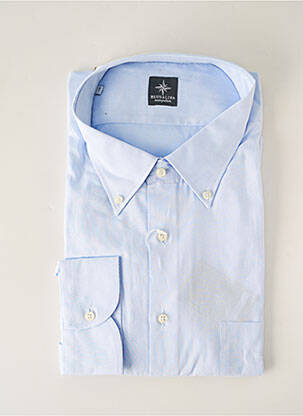 Chemise manches longues manches longues bleu BLUSALINA homme