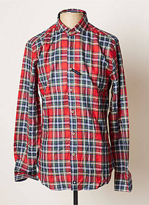 Chemise manches longues poignets boutonnés rouge BLUSALINA homme