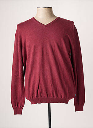 Pull col v manches longues rouge HARRIS WILSON homme