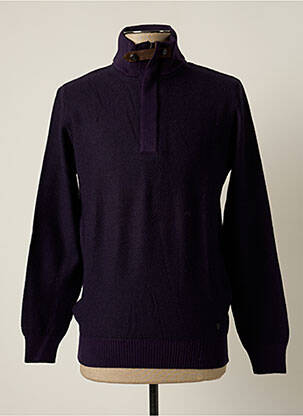 Pull col camionneur manches longues violet BUGATTI homme