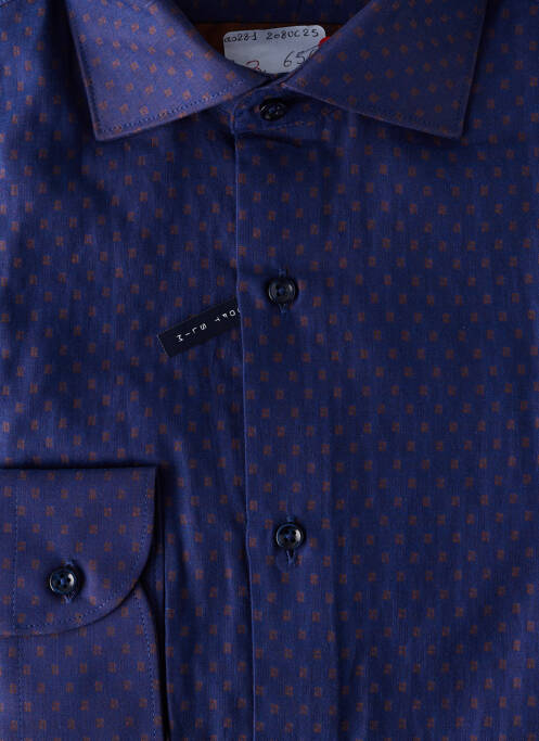 Chemise manches longues bleu BLUSALINA pour homme