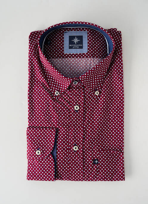 Chemise manches longues rouge BLUSALINA pour homme