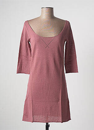 Robe courte manches 3/4 manches 3/4 rose TEENFLO femme