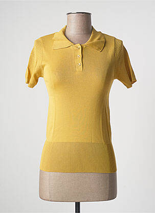 Polo stretch manches courtes jaune STEFAN GREEN femme