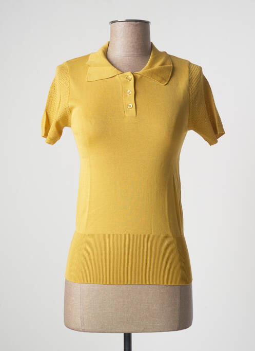 Polo stretch manches courtes jaune STEFAN GREEN femme