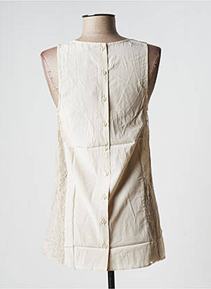 Top coupe cintrée sans manche beige TEENFLO femme