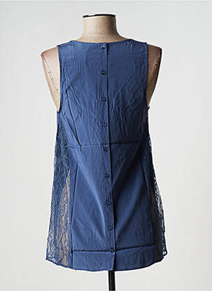 Top coupe cintrée sans manche bleu TEENFLO femme