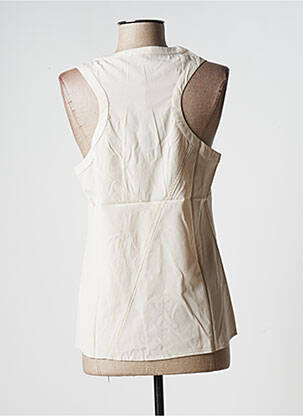 Top coupe cintrée sans manche beige TEENFLO femme