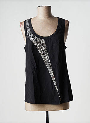 Top coupe cintrée sans manche noir TEENFLO femme