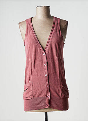 Gilet sans manche maille fine rose TEENFLO femme