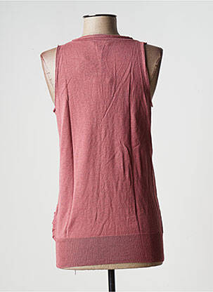 Gilet sans manche maille fine rose TEENFLO femme