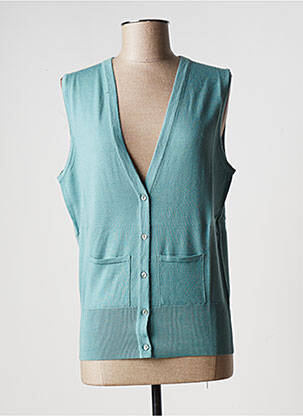 Gilet sans manche poches bleu STEFAN GREEN femme