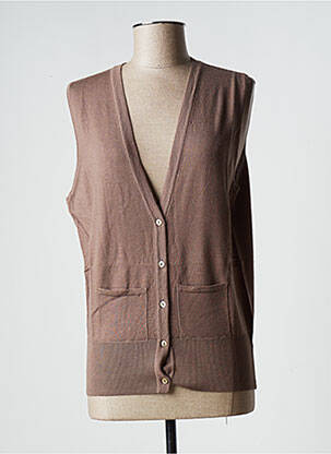 Gilet sans manche poches marron STEFAN GREEN femme