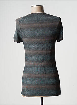 Pull coupe cintrée manches courtes vert STEFAN GREEN femme