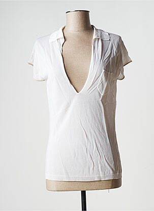 Pull col v manches courtes beige STEFAN GREEN femme