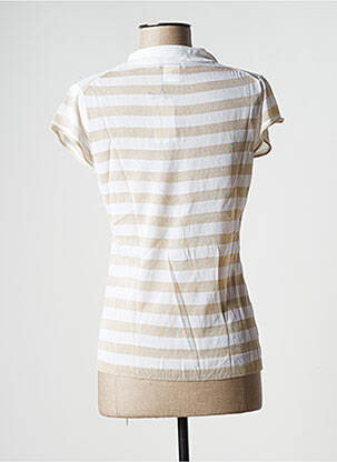 Pull col v manches courtes beige STEFAN GREEN femme