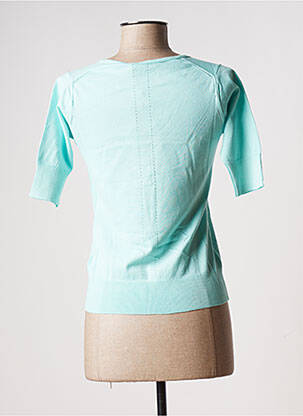 Pull col v manches courtes bleu STEFAN GREEN femme