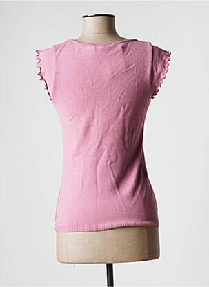 Pull tissage chiné manches courtes rose TEENFLO MAURICE TARICA femme