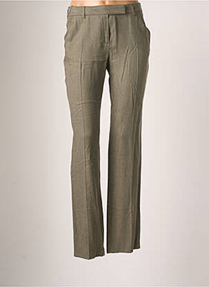 Pantalon droit tissage popeline taille normale vert TEENFLO femme