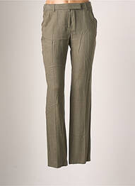 Pantalon droit tissage popeline taille normale vert TEENFLO femme