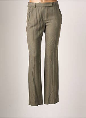 Pantalon droit tissage popeline taille normale vert TEENFLO femme