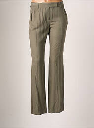 Pantalon droit tissage popeline taille normale vert TEENFLO femme