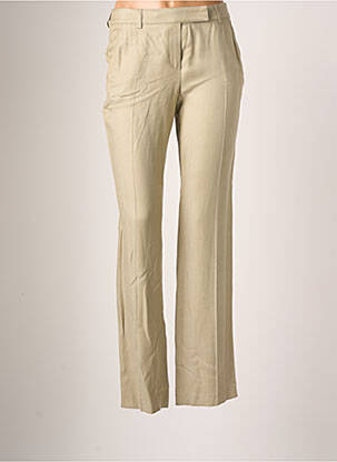 Pantalon droit tissage popeline taille normale beige TEENFLO femme