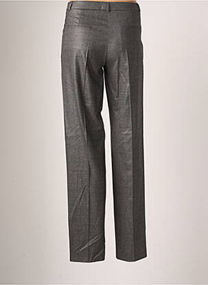 Pantalon droit fermeture zippée sous rabat avec crochet taille normale gris TEENFLO femme