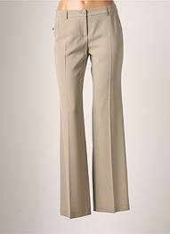 Pantalon chino fermeture zippée sous rabat boutonné taille normale beige TEENFLO femme