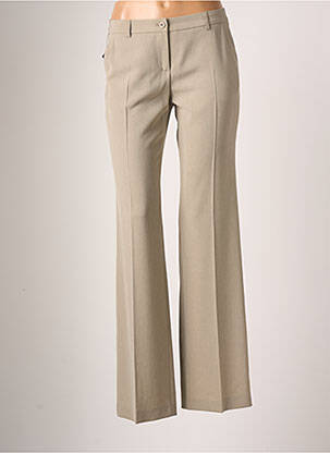Pantalon chino fermeture zippée sous rabat boutonné taille normale beige TEENFLO femme