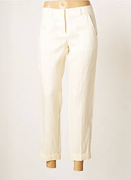 Pantalon chino fermeture zippée sous rabat avec crochet taille normale beige TEENFLO femme