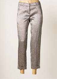 Pantalon chino fermeture zippée sous rabat avec crochet taille normale gris TEENFLO femme