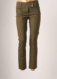 Pantalon slim tissage popeline taille normale vert TEENFLO MAURICE TARICA femme