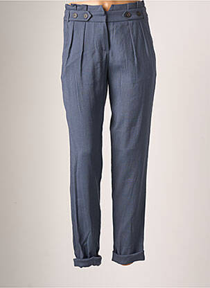 Pantalon droit stretch taille haute bleu TEENFLO femme